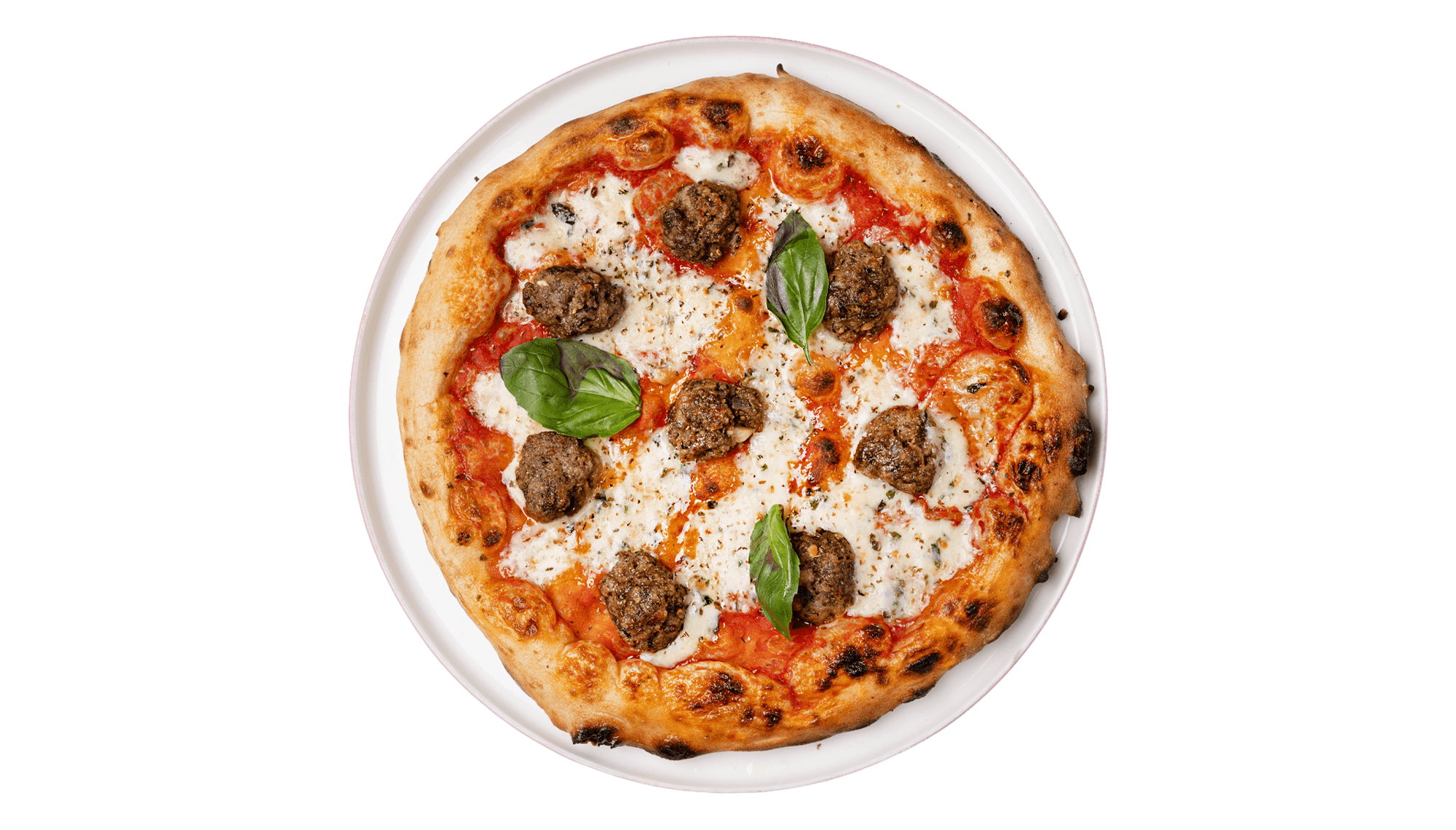 Meatball Pizza mit Fleischbällchen und TamTam Käse bei TAMTAM Hamburg